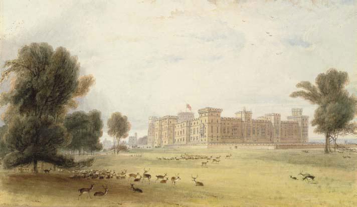William Daniell, R.A. - The South-east view of Windsor Castle from the deer park