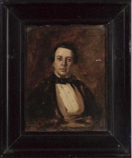 William Daniels - Portrait of a gentleman, small half-length, in a black coat and tie