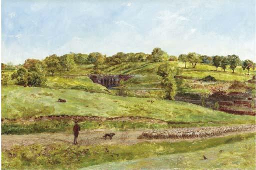 William Davis - Droving Sheep On Hampstead Heath