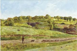 William Davis - Droving Sheep On Hampstead Heath