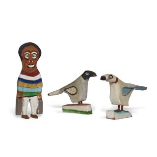 William Dawson - Standing Man and Two Birds, circa 1983