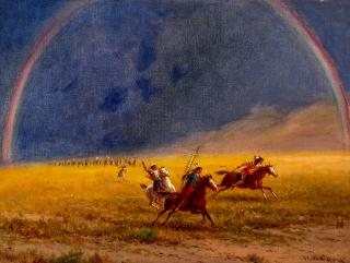 William De La Montagne Cary - Rainbow in the West 9 x 12 1/4 in. framed 12 x 15 in.