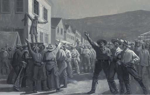 William De Leftwich Dodge - Bidding At A Frontier Mining Town