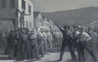 William De Leftwich Dodge - Bidding At A Frontier Mining Town