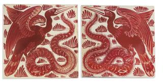 William de Morgan - A Pair of Ceramic Tiles, 1872-1881