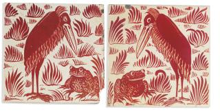 William de Morgan - A Pair of Ceramic Tiles, 1872-1881