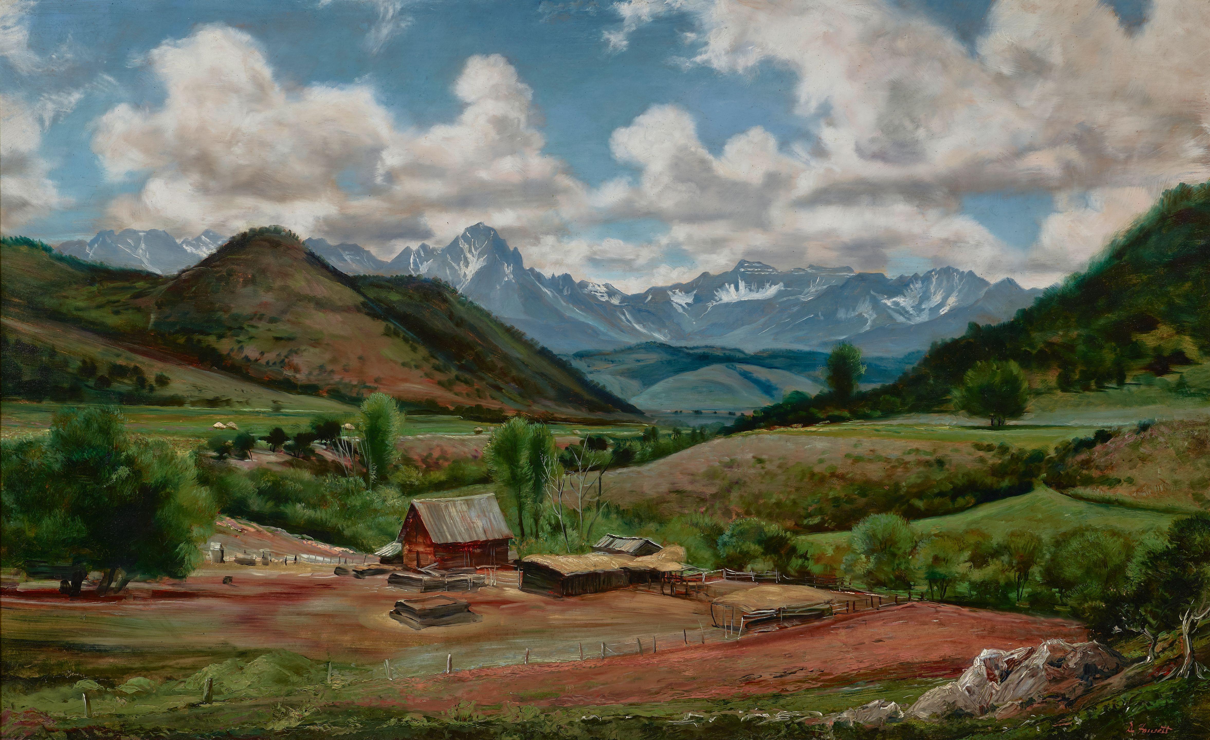 William Dean Fausett - Barn and Ranch in San Juan Mountains