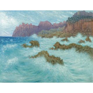 William Degouve de Nuncques - Belgian Tempete A La Cala San Vicente, Majorca