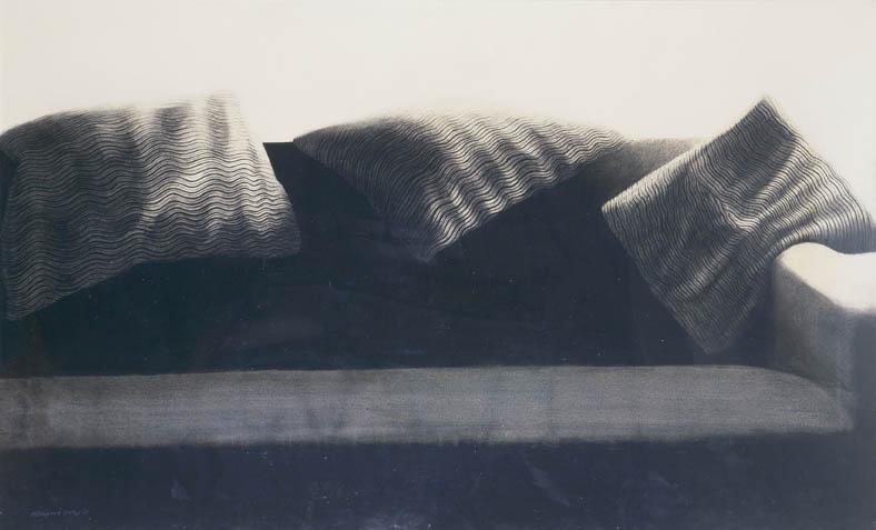 William Delafield Cook - A Sofa with Cushions on Top