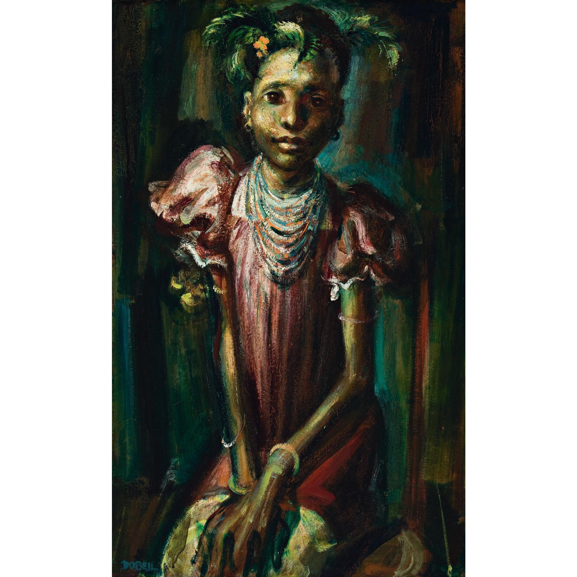 William Dobell - Australian Girl In Red (Mother Hubbard)