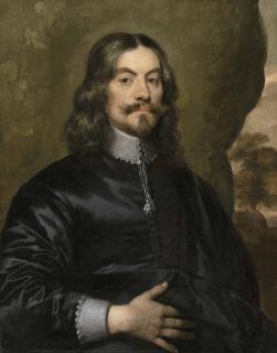 William Dobson - Portrait of a gentleman, traditionally identified as Lucius Cary, 2nd Viscount Falkland (c. 1610-1643), half-length, in black
