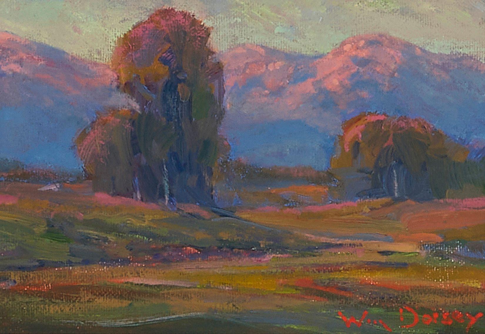William Dorsey - Twilight on Mountain Top 5 x 7 in. framed 12 x 14 in.