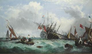 William E.D. Stuart - The loss of the 100-gun First Rate H.M.S. Royal George at Spithead, 29th August 1782