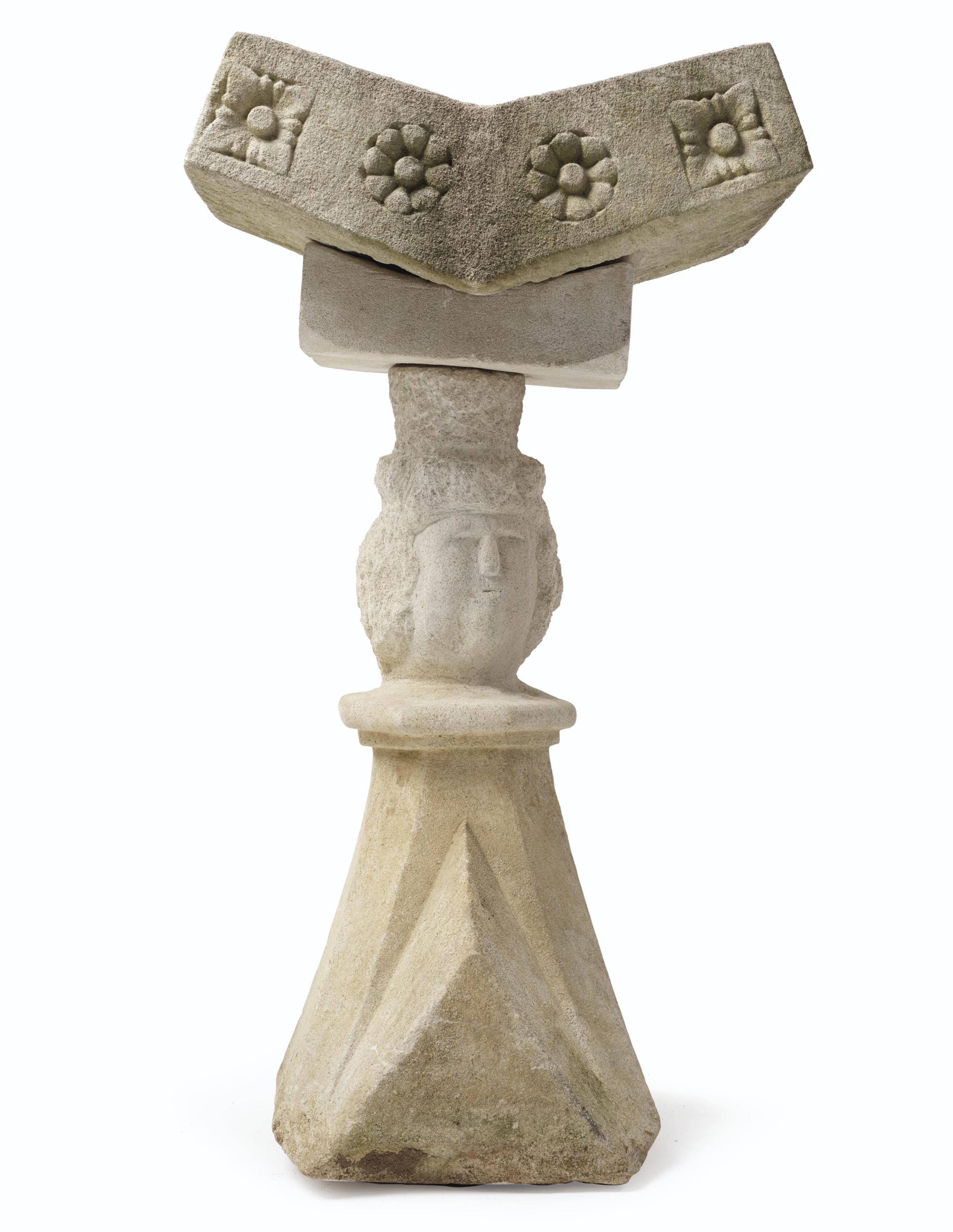 William Edmondson - Figural Birdbath, 1930s