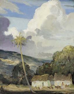William Edouard Scott - Haitian Landscape with Homes