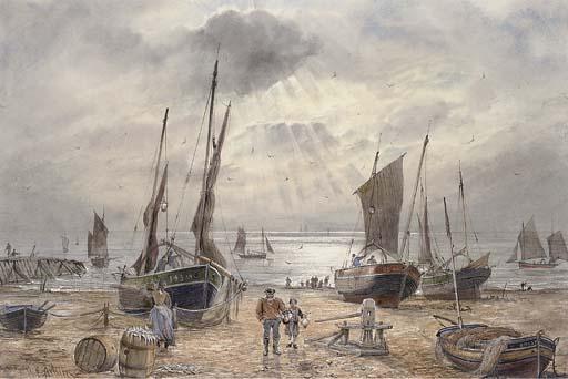 William Edward Atkins - The Shoreham Fishing Fleet Returning At The End of The Day