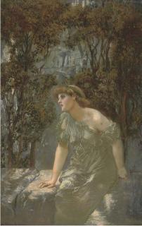 William Edward Frank Britten - A maiden seated on a wall