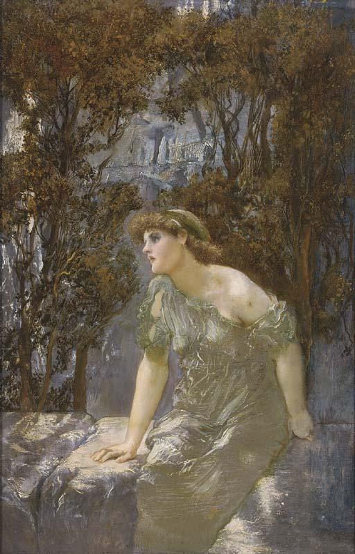 William Edward Frank Britten - A maiden seated on a wall