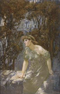 William Edward Frank Britten - A maiden seated on a wall