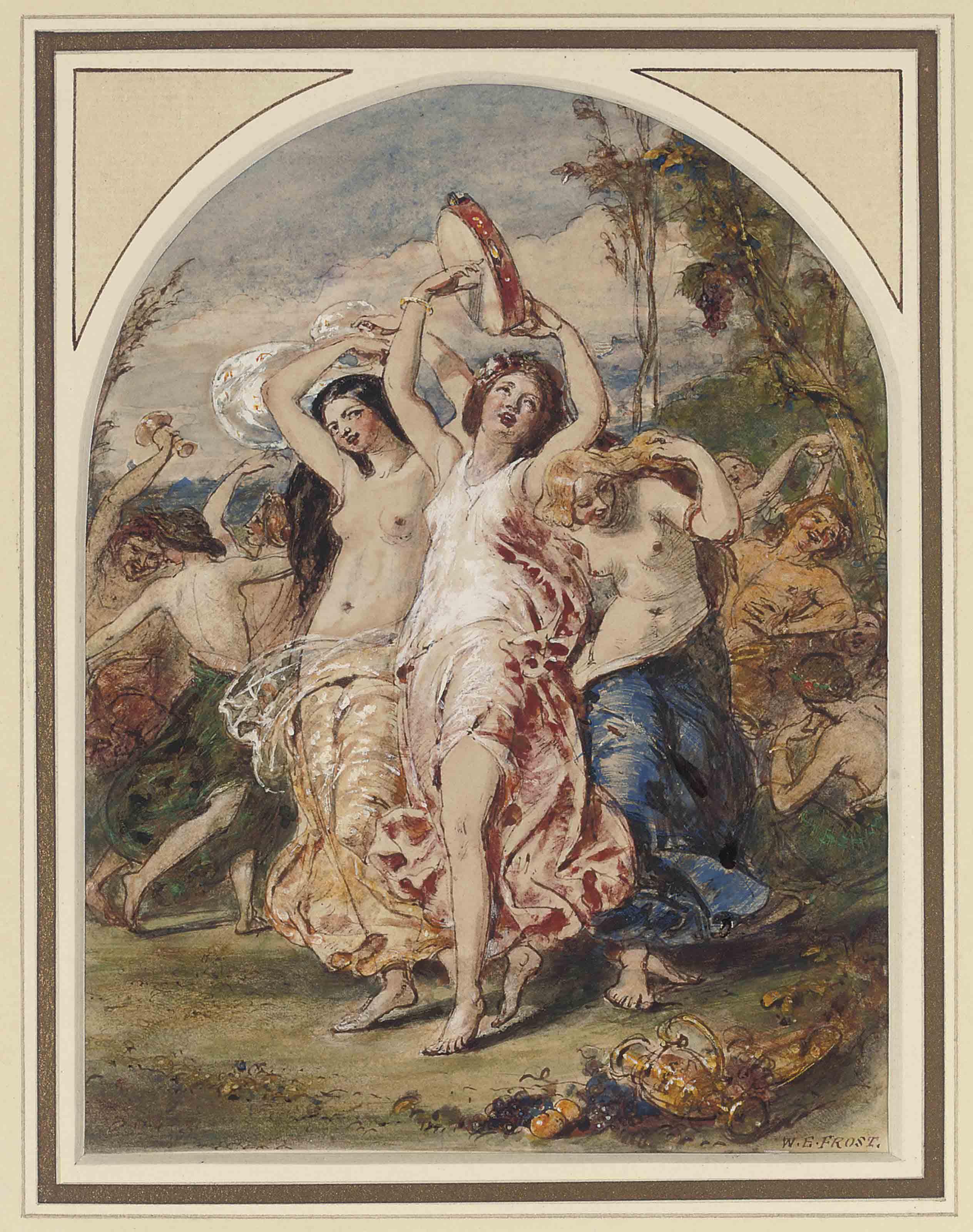 William Edward Frost, R.A. - Bacchanalia dancing