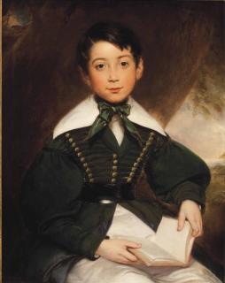 William Edward Frost, R.A. - Portrait Of A Young Boy, Seated, Three-Quarter-Length, In A Green Jacket And Cravat