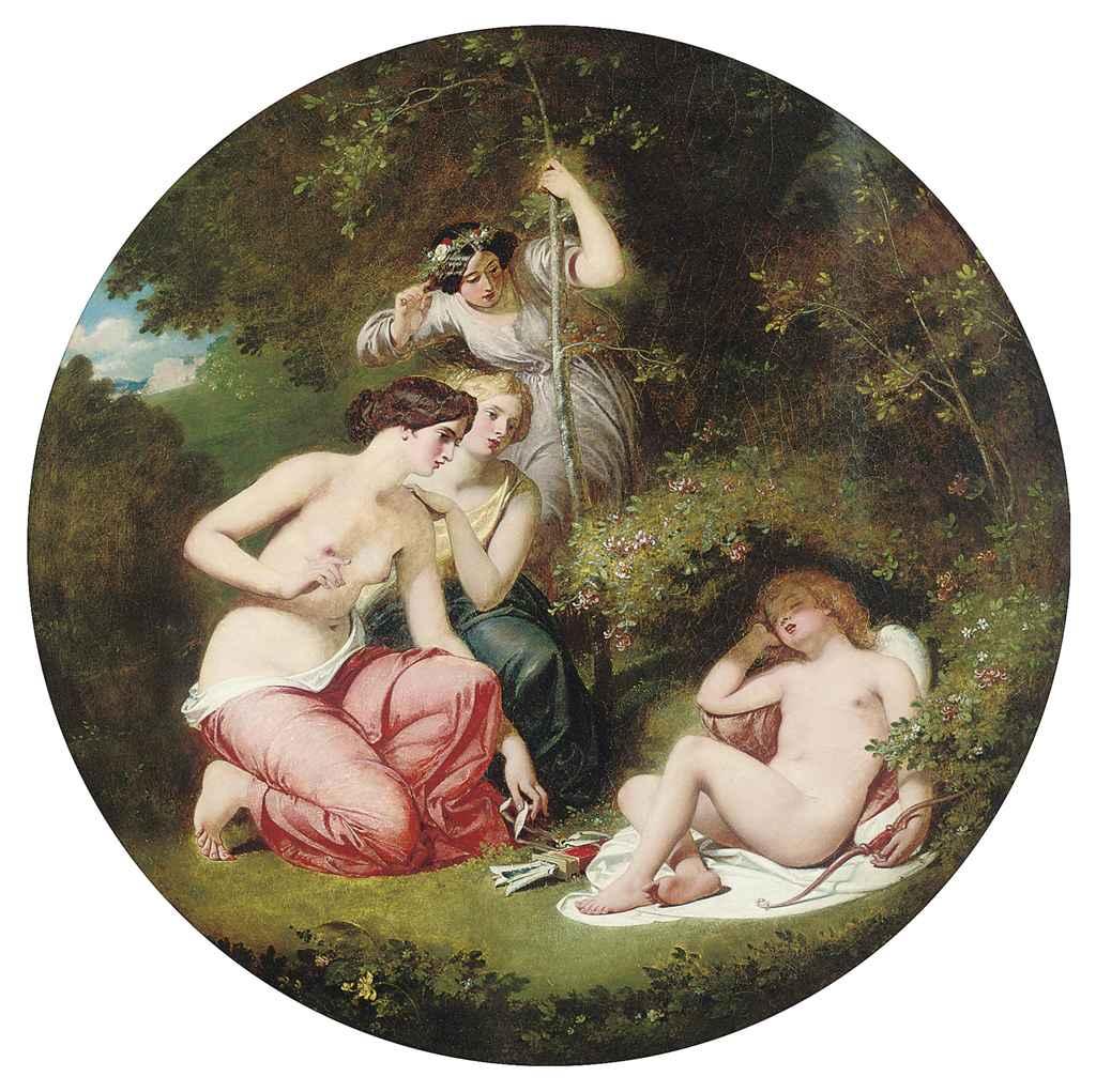 William Edward Frost, R.A. - The disarming of Cupid