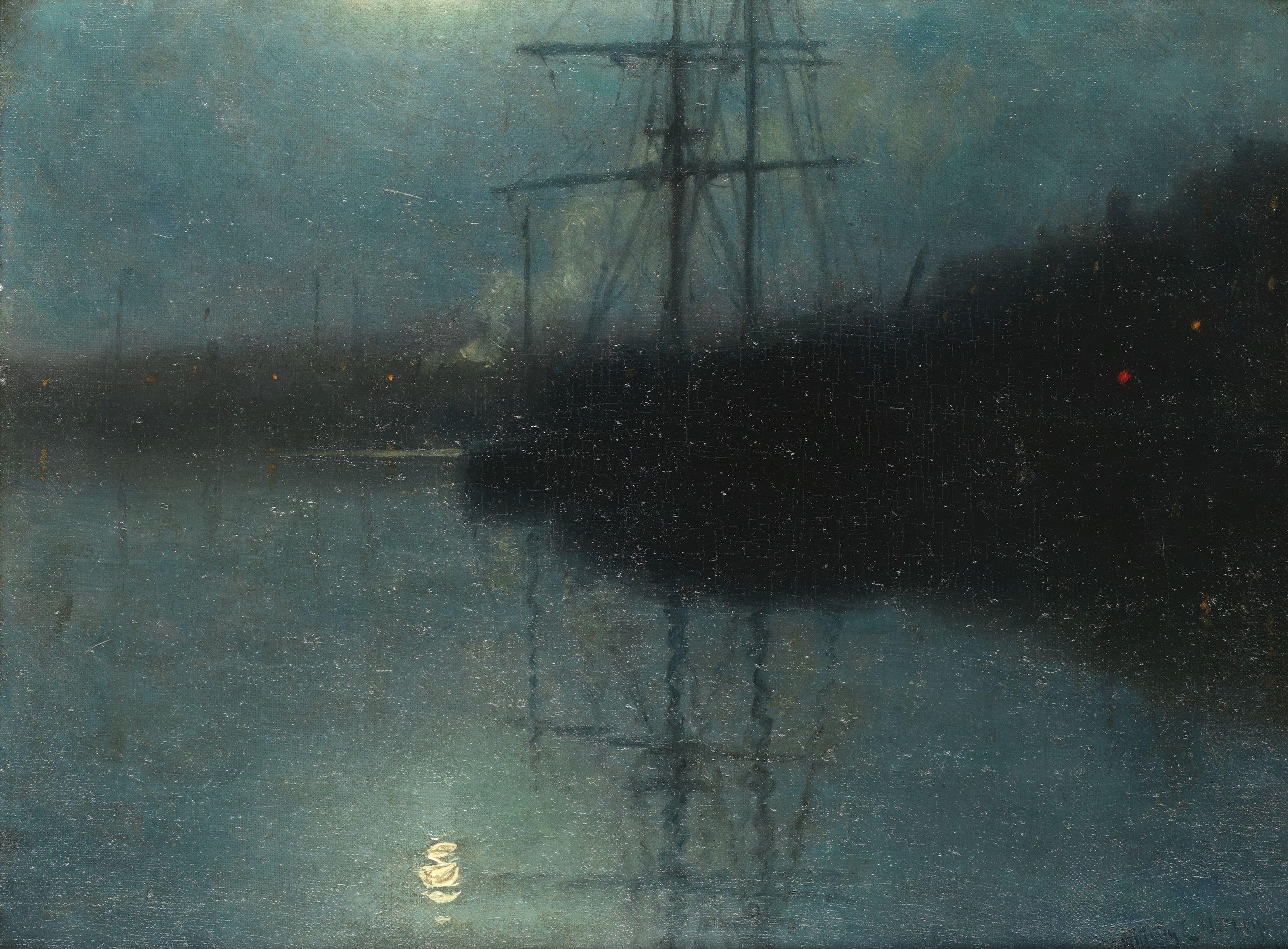 William Edward Norton - The Harbour By Moonlight