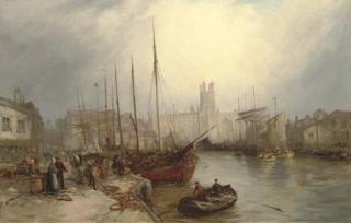 William Edward Webb - Exeter Cathedral From The River Exe