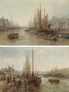 William Edward Webb - Peel Harbour, Isle of Man; and Douglas Harbour, Isle of Man  (both illustrated)