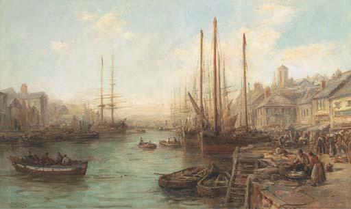 William Edward Webb - The Quayside Fish Market At Douglas, Isle Of Man