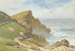 William Edwards Croxford - The end of the headland, Newquay