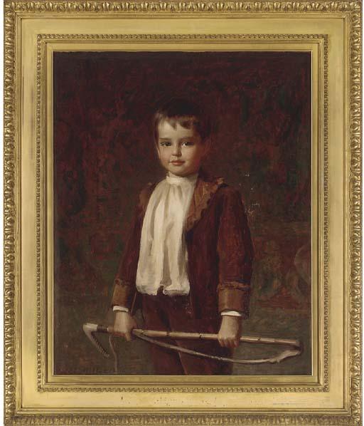 William Edwards Miller - Portrait of a young boy, three-quarter-length, holding a riding crop