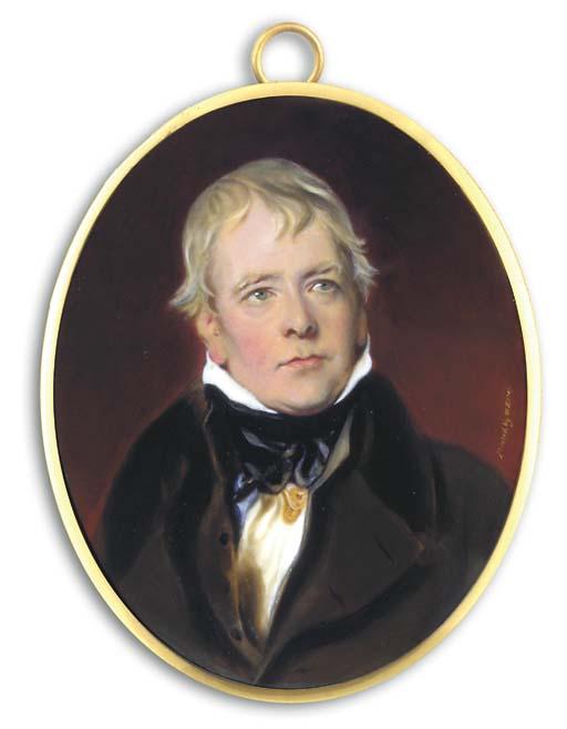 William Essex - Sir Walter Scott (1771-1832), In Brown Coat And Waistcoat, White Shirt And Black Cravat, Forward Combed Grey Hair