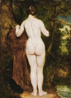 William Etty, R.A. - Nude Bather By A Stream