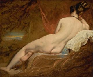 William Etty, R.A. - Reclining Female Nude In A Landscape
