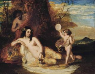 William Etty, R.A. - Satyr Spying On A Reclining Nymph