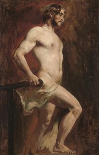 William Etty, R.A. - Standing male nude