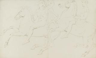 William Etty, R.A. - Studies of Horsemen From The Parthenon Frieze