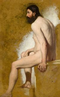 William Etty, R.A. - Study Of A Bearded Male Nude