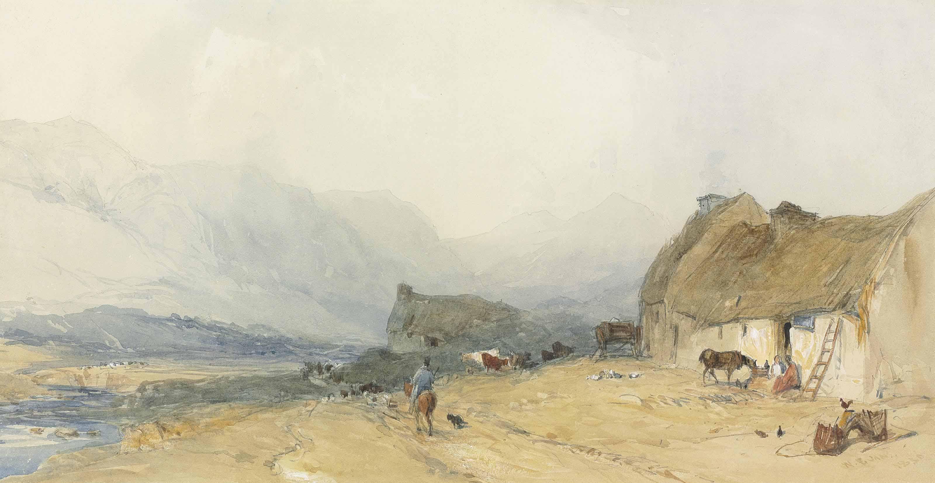 William Evans Of Eton O.W.S. - A Scottish Croft In An Extensive Landscape
