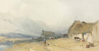 William Evans Of Eton O.W.S. - A Scottish Croft In An Extensive Landscape