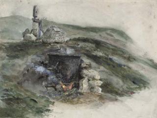 William Evans of Eton - Stewing lobsters on the beach