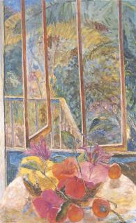 William Francis Robinson - Hibiscus and Persimmoms