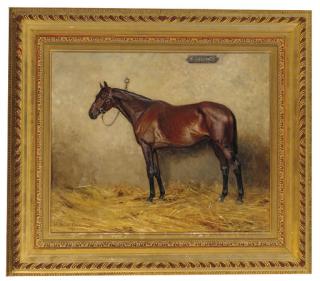 William Frank Calderon - Kilbroney, A Bay Hunter In A Stable