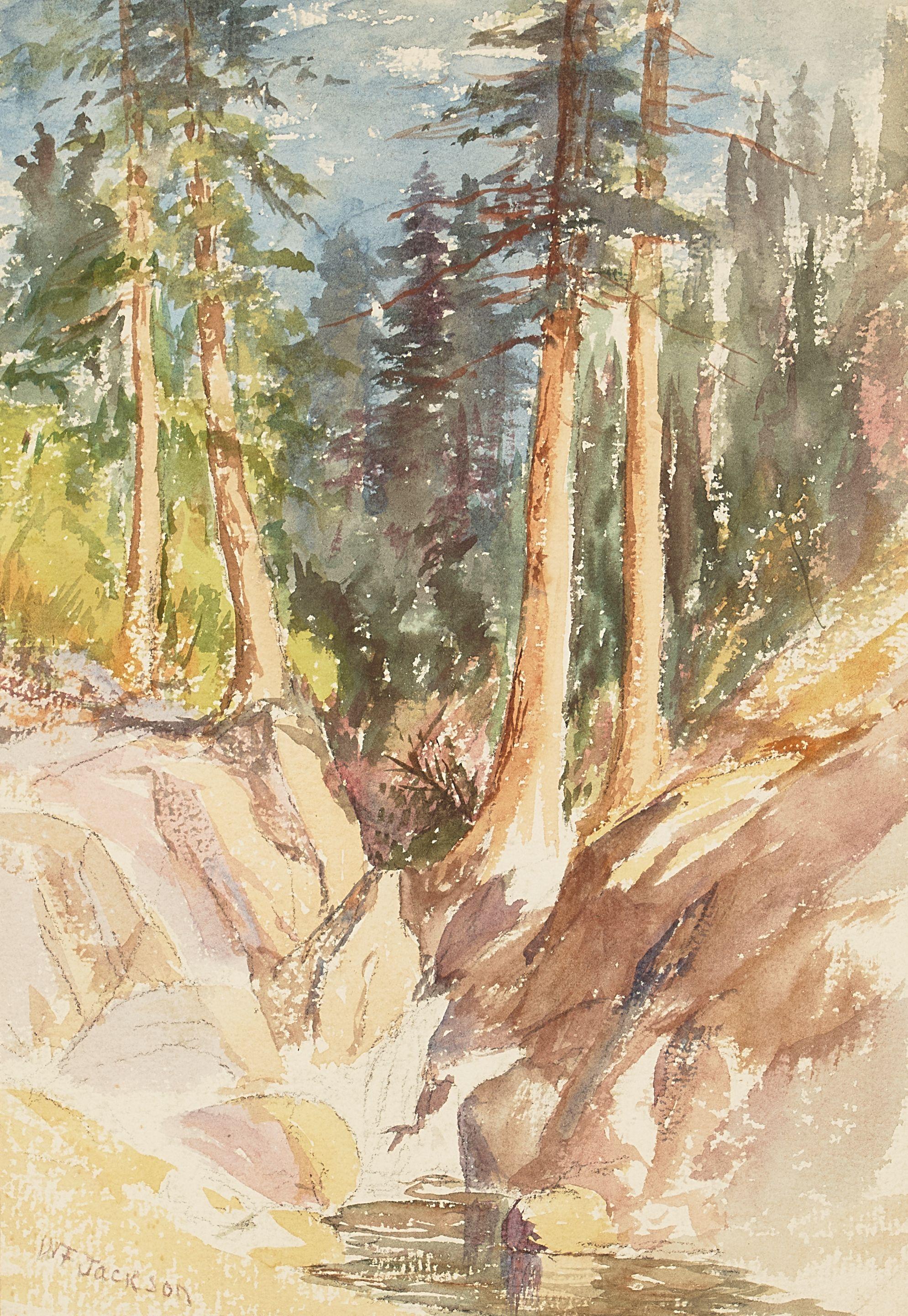William Franklin Jackson - Soda Springs sight 9 1/2 x 6 5/8 in. framed 17 1/4 x 14 1/2 in.