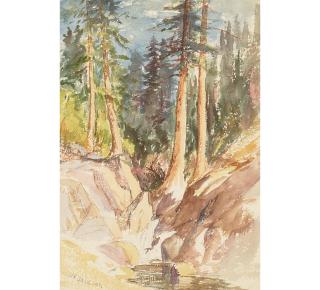 William Franklin Jackson - Soda Springs sight 9 1/2 x 6 5/8 in. framed 17 1/4 x 14 1/2 in.