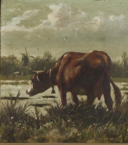 William Frederick Hulk - A cow in a landscape; and A cow by the water\'s edge