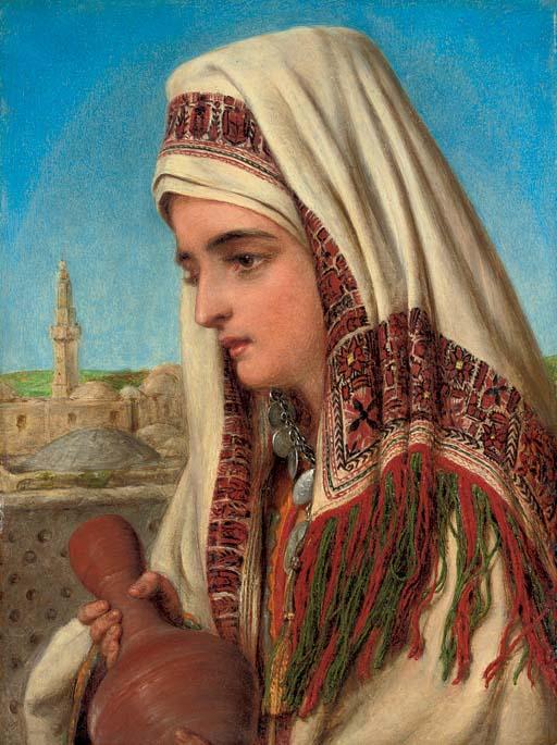 William Gale - An Arab woman, with a head shawl, carrying a water jug