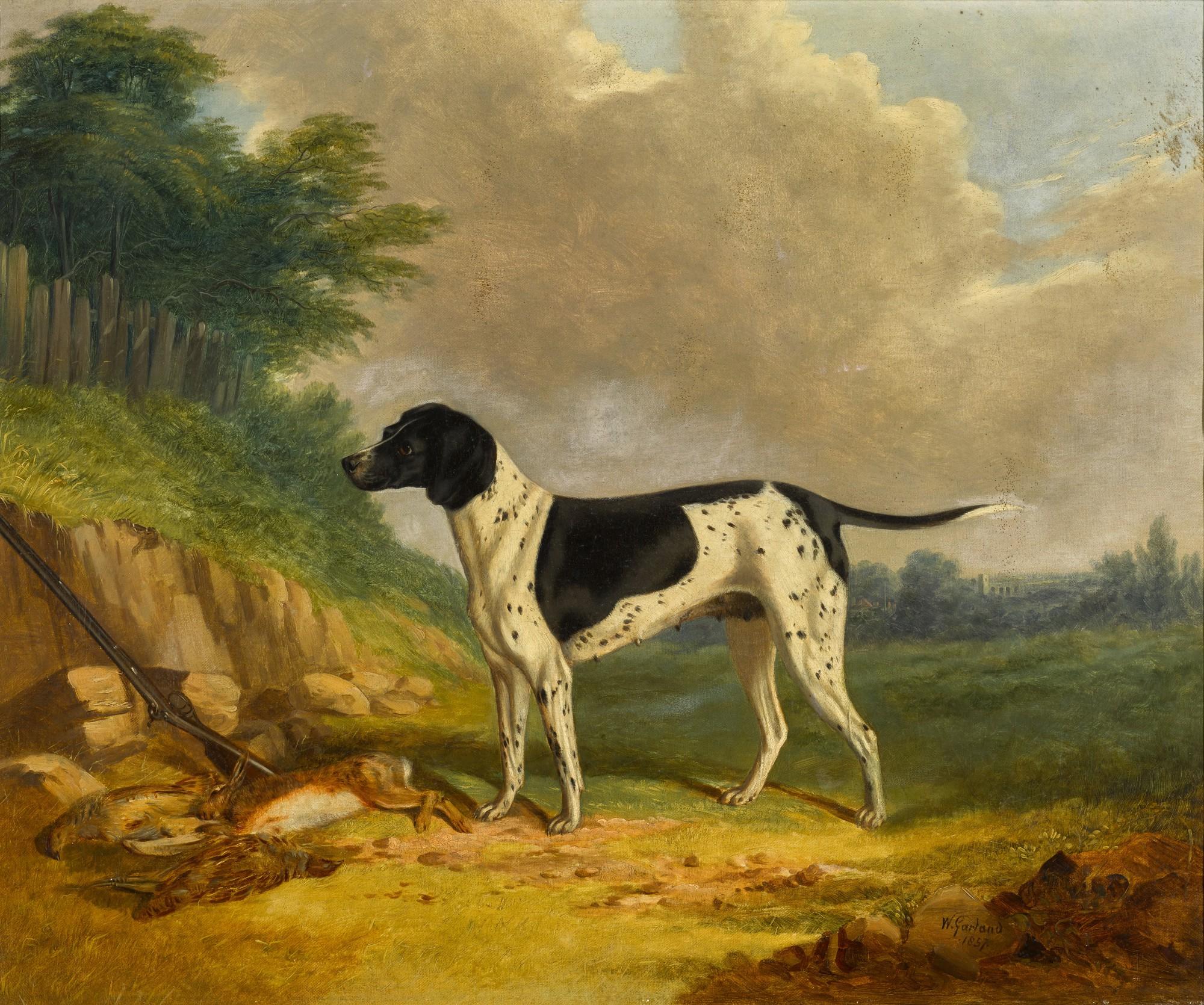 William Garland - A pointer in a landscape