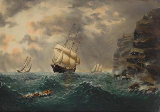 William Gay Yorke - The Ship Pocahontas off a Rocky Coast